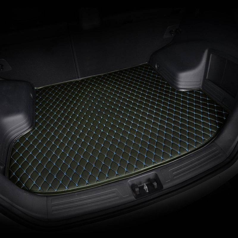 Custom car trunk mats Black & Blue